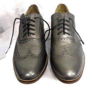 Cole Haan Silver Leather Oxford Shoes Size 9